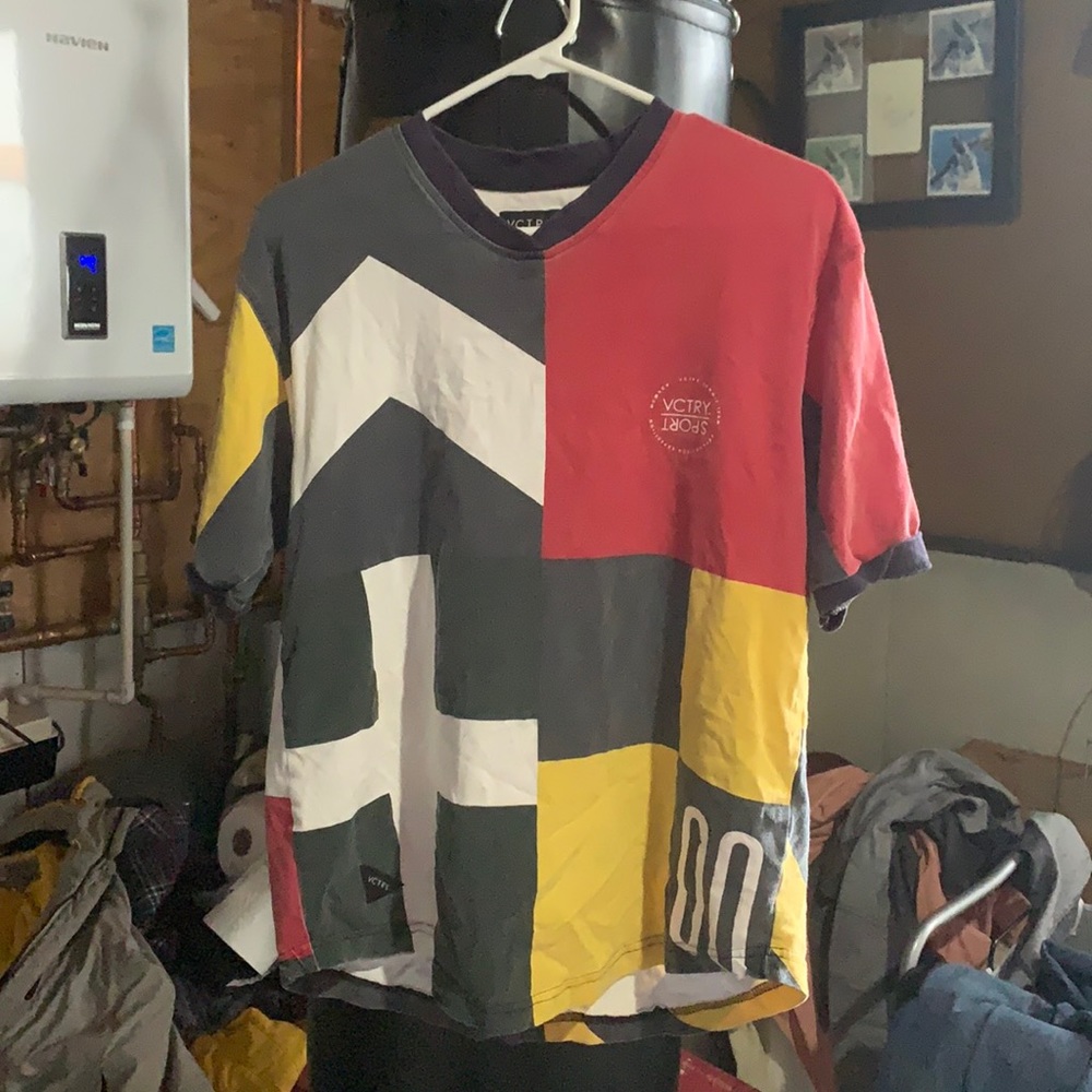 VCTRY sports faded multi color t